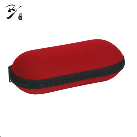Soft oval shaped EVA glasses case with zipper